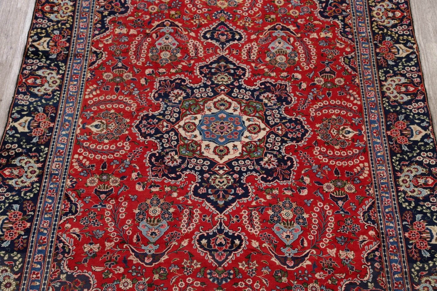 Floral Red Sarouk Persian Area Rug 7x11