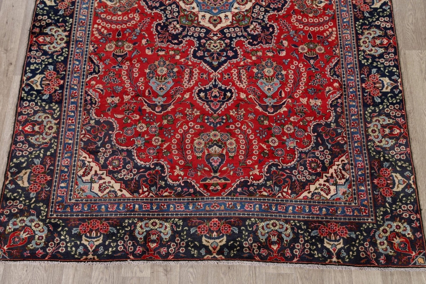 Floral Red Sarouk Persian Area Rug 7x11