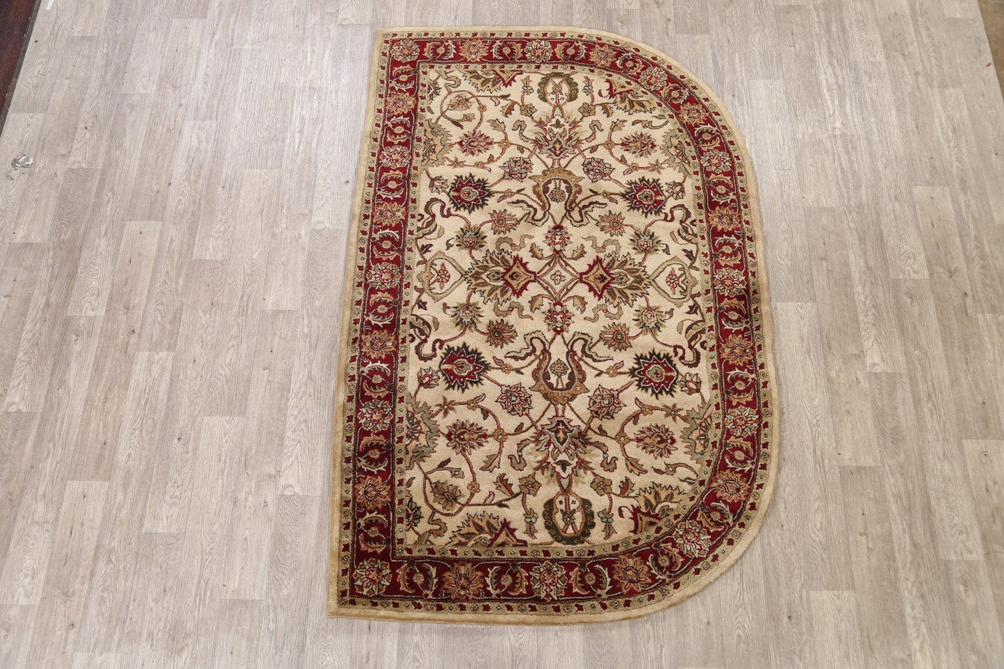 Beige Floral Agra Oriental Area Rug 5x8