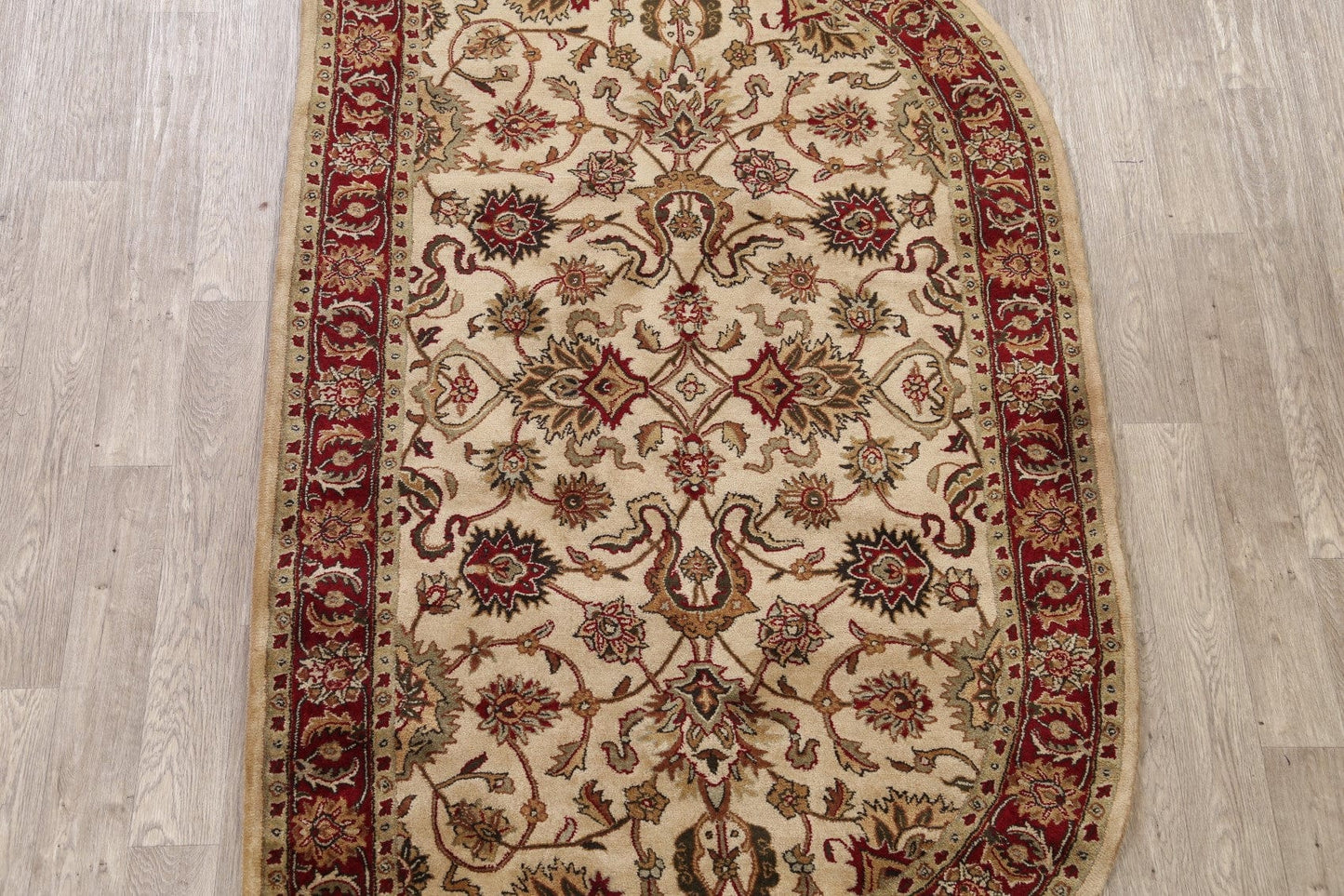 Beige Floral Agra Oriental Area Rug 5x8