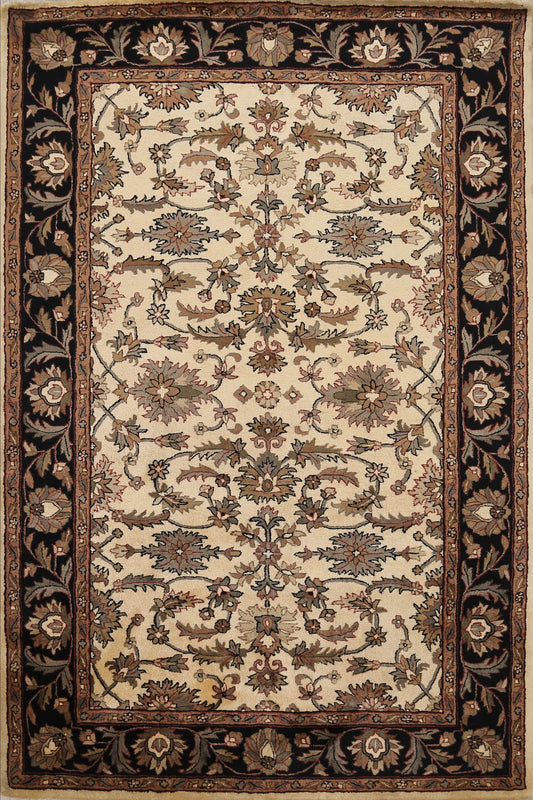 Ivory Floral Agra Oriental Area Rug 5x8