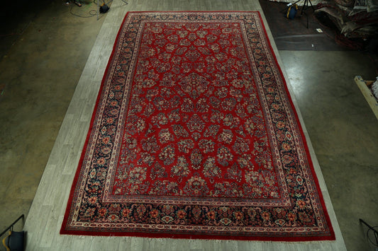 100% Vegetable Dye Floral Sarouk Persian Rug 11x18 Large