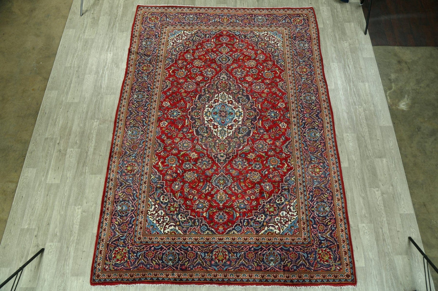 Vintage Floral Red Kashan Persian Area Rug 8x12