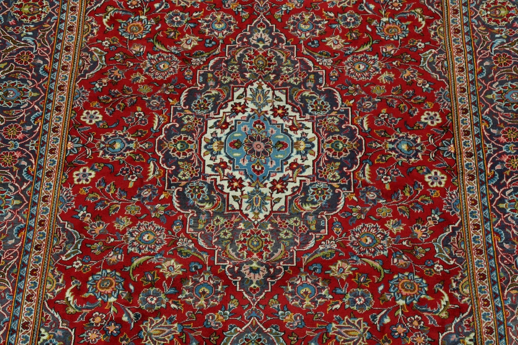 Vintage Floral Red Kashan Persian Area Rug 8x12