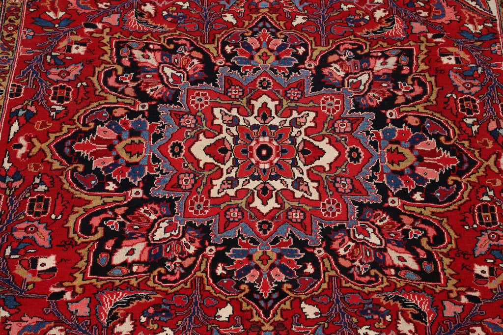 Vintage Floral Red Heriz Persian Area Rug 8x12