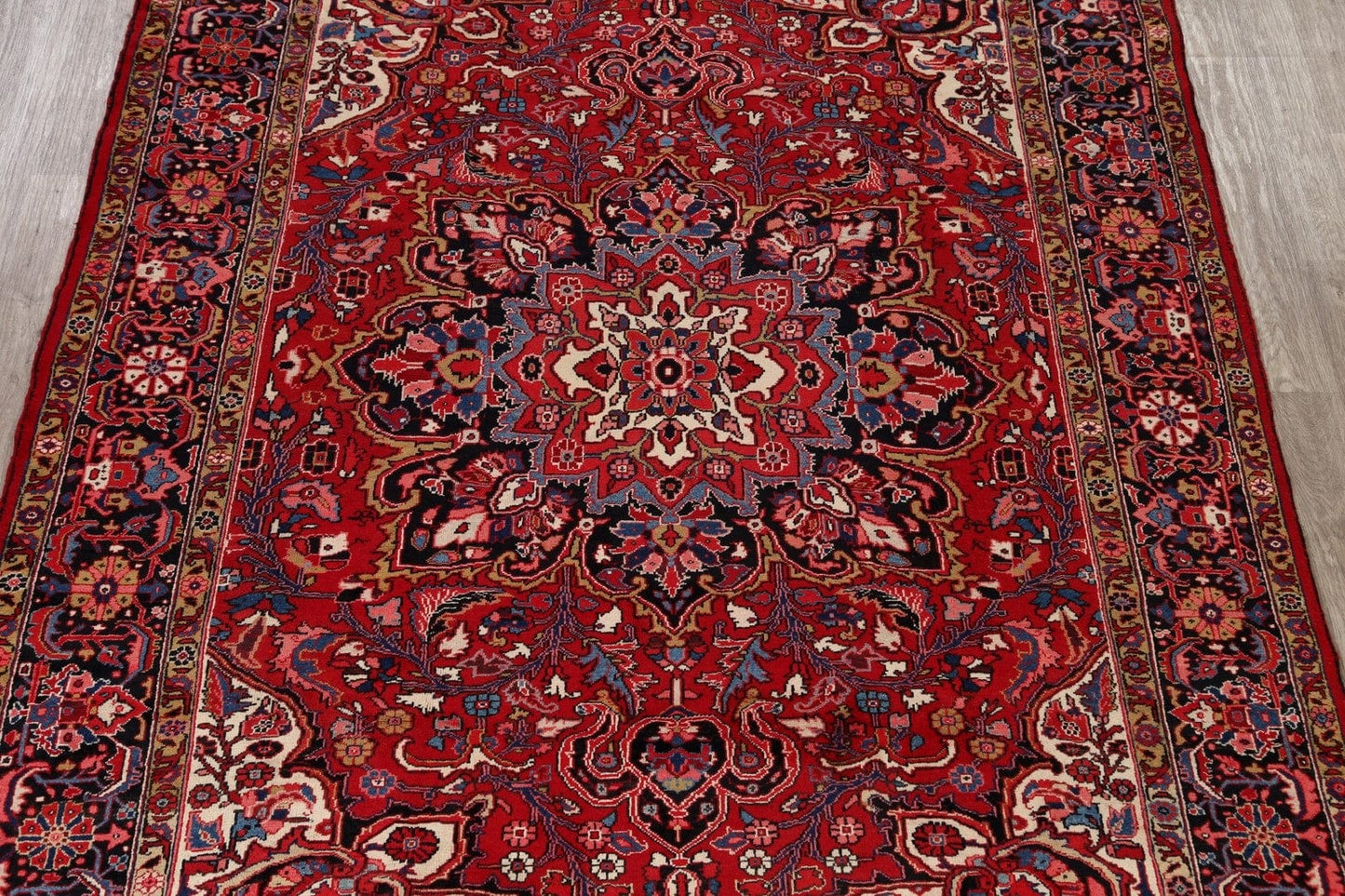 Vintage Floral Red Heriz Persian Area Rug 8x12