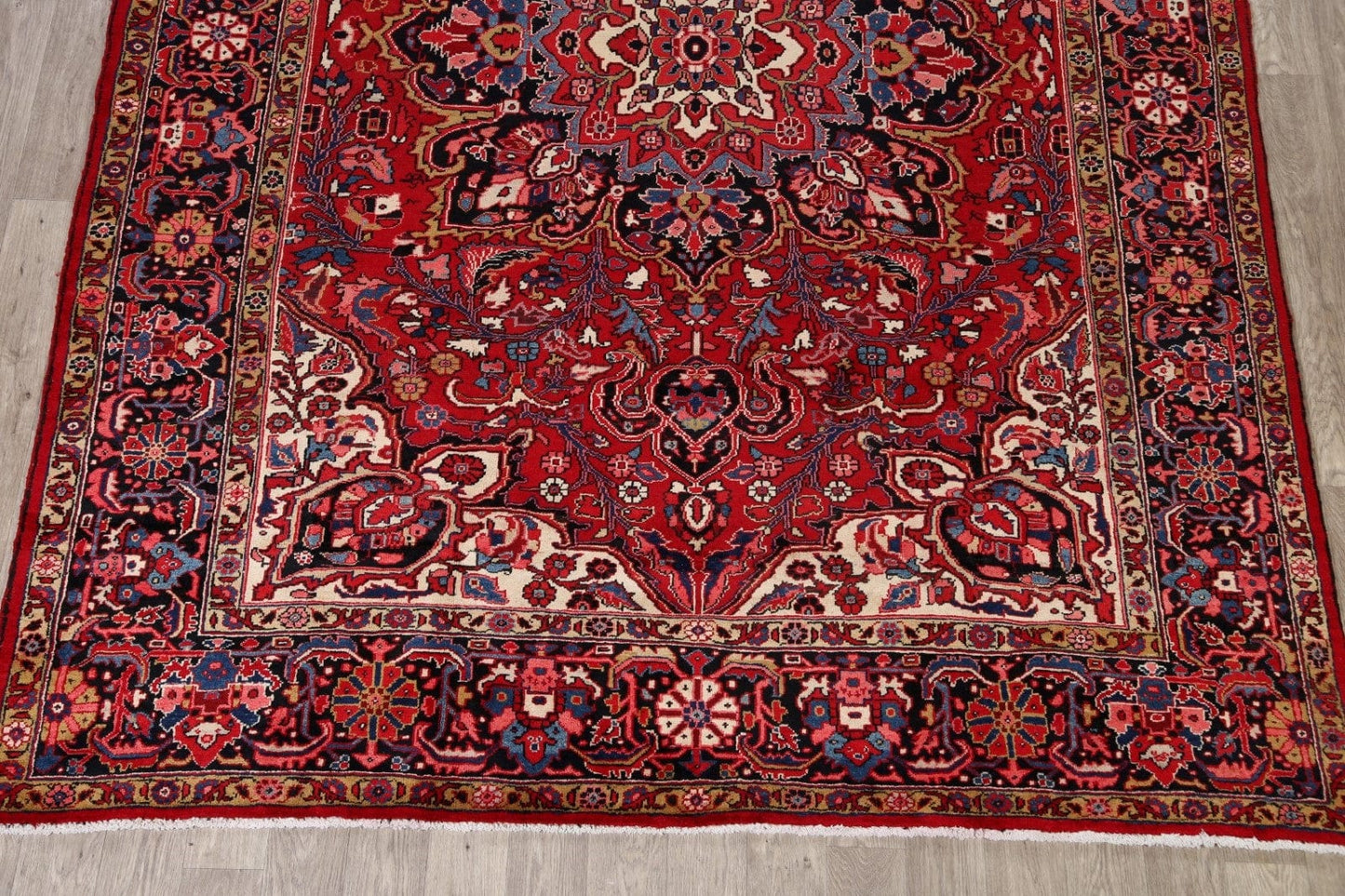 Vintage Floral Red Heriz Persian Area Rug 8x12