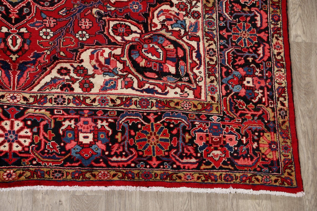 Vintage Floral Red Heriz Persian Area Rug 8x12