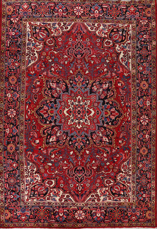 Vintage Floral Red Heriz Persian Area Rug 8x12