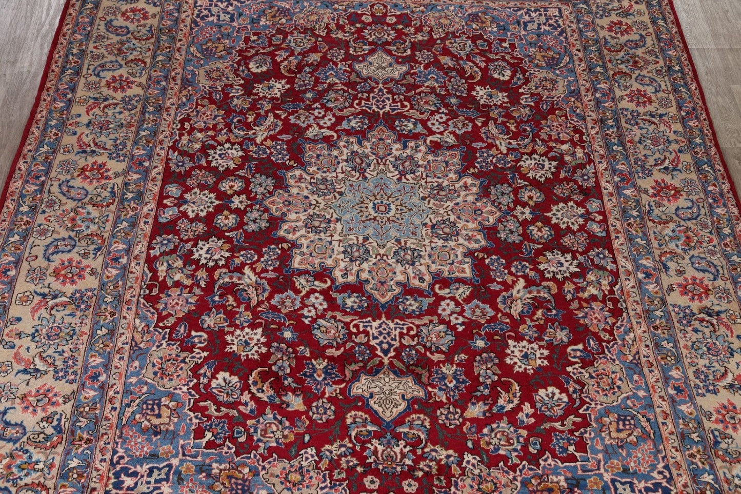 100% Vegetable Dye Red Yazd Persian Area Rug 10x13