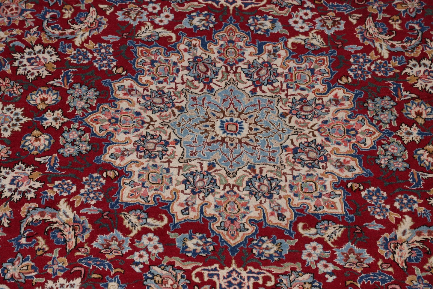 100% Vegetable Dye Red Yazd Persian Area Rug 10x13