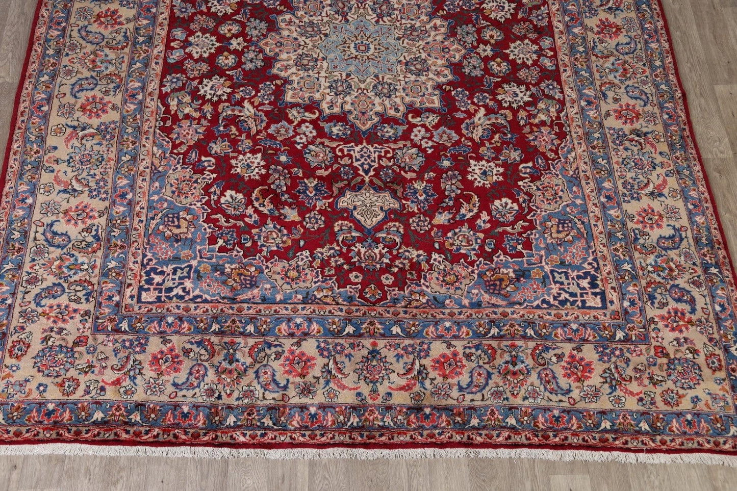 100% Vegetable Dye Red Yazd Persian Area Rug 10x13