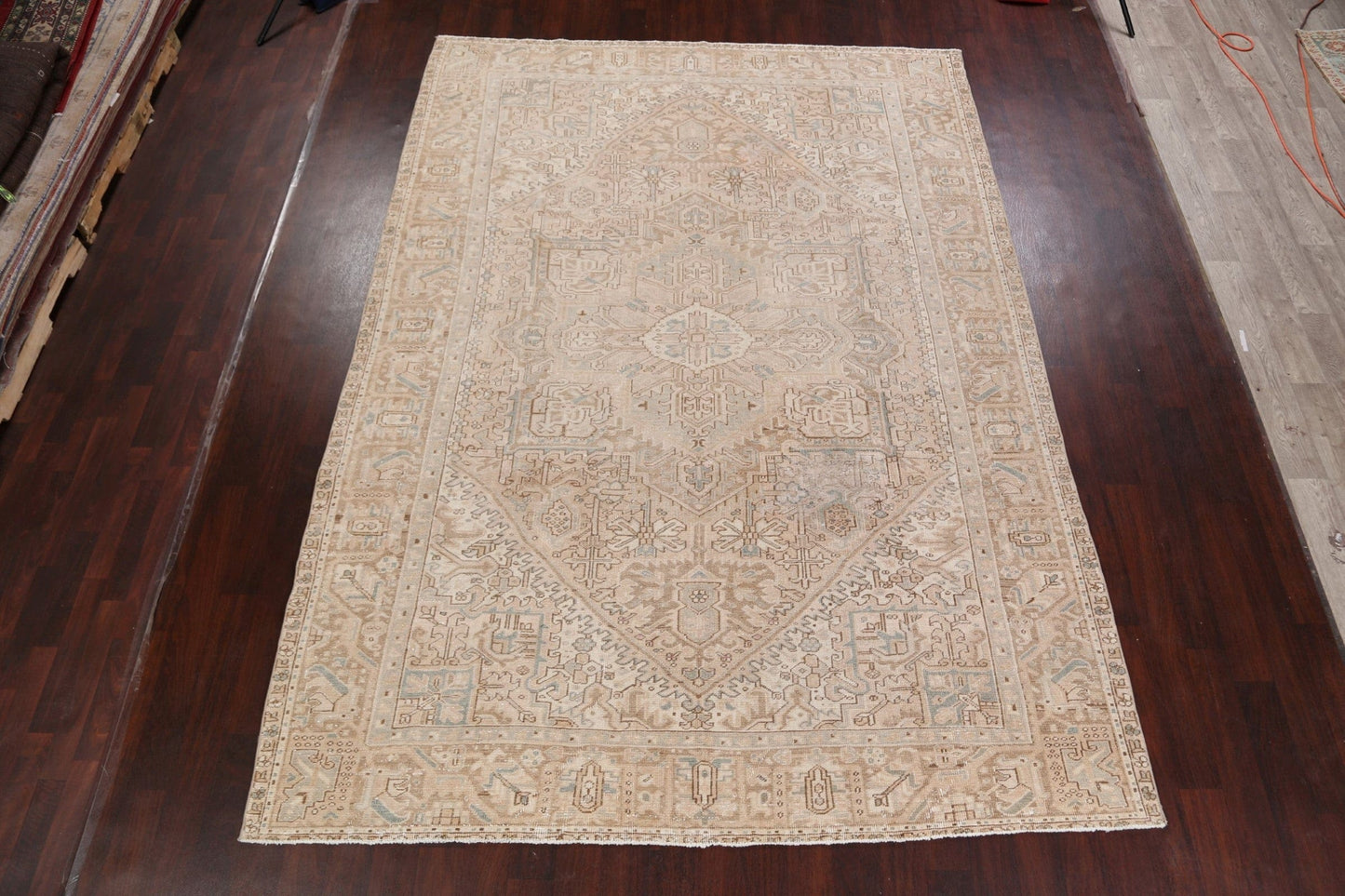 Antique Geometric Heriz Persian Area Rug 8x12