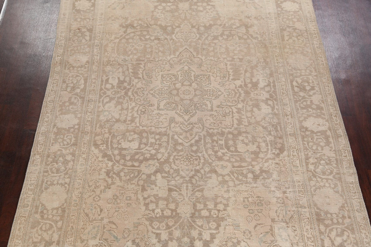 Antique Geometric Muted Heriz Persian Area Rug 8x12