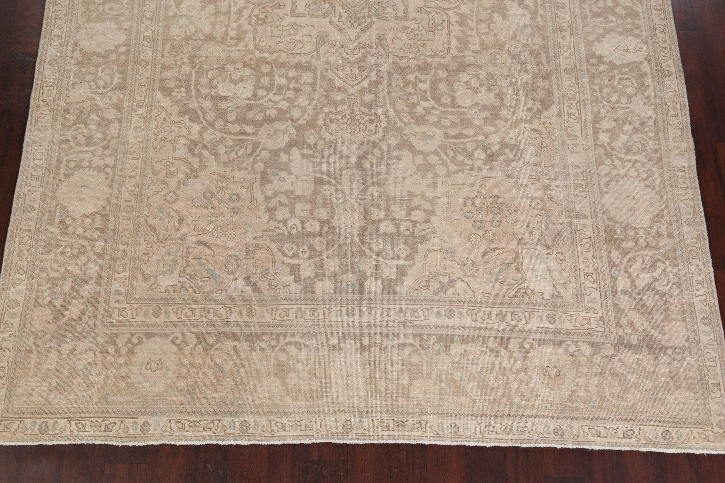 Antique Geometric Muted Heriz Persian Area Rug 8x12