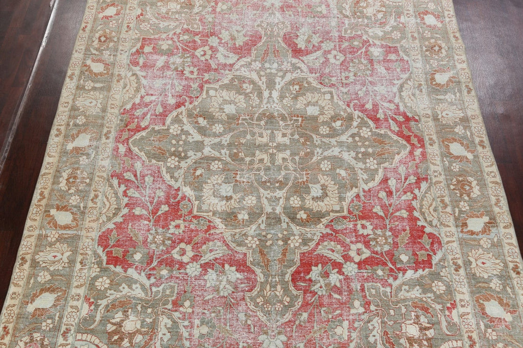 Pre-1900 Antique Vegetable Dye Tabriz Persian Area Rug 9x12