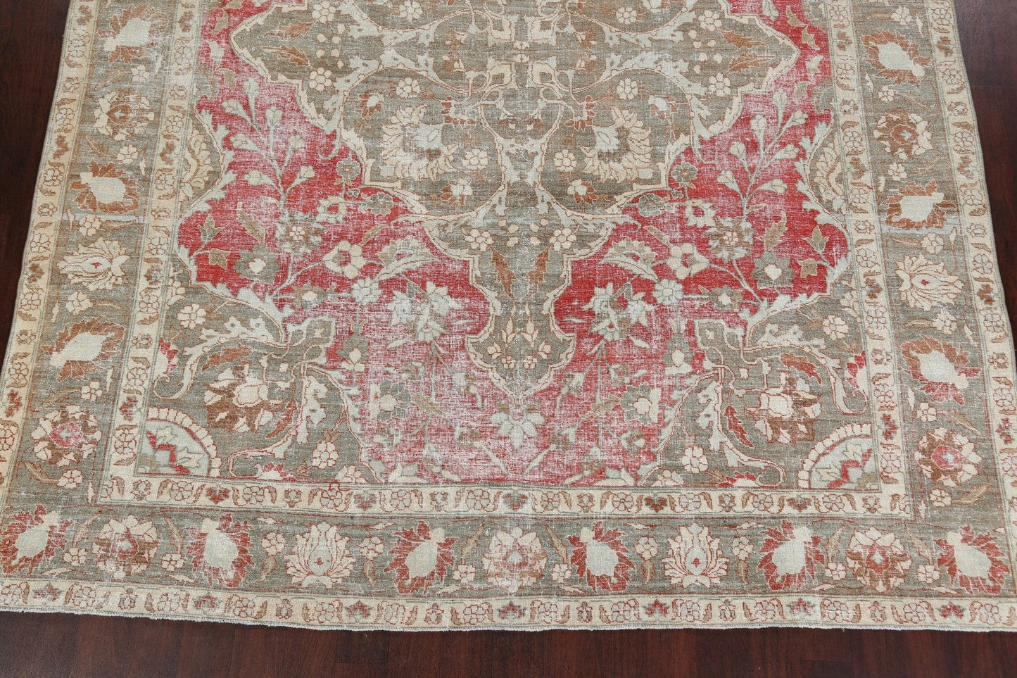 Pre-1900 Antique Vegetable Dye Tabriz Persian Area Rug 9x12