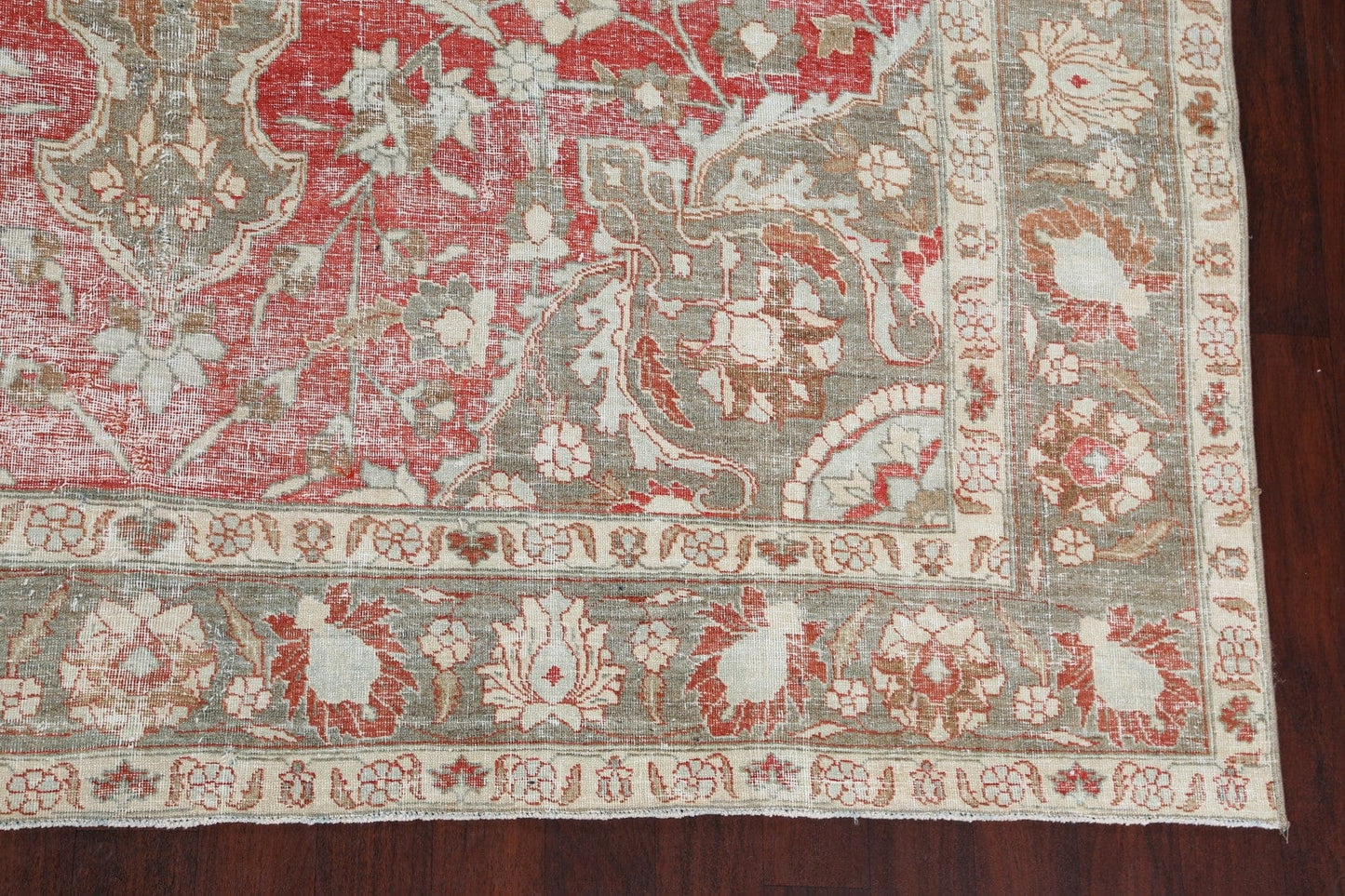 Pre-1900 Antique Vegetable Dye Tabriz Persian Area Rug 9x12