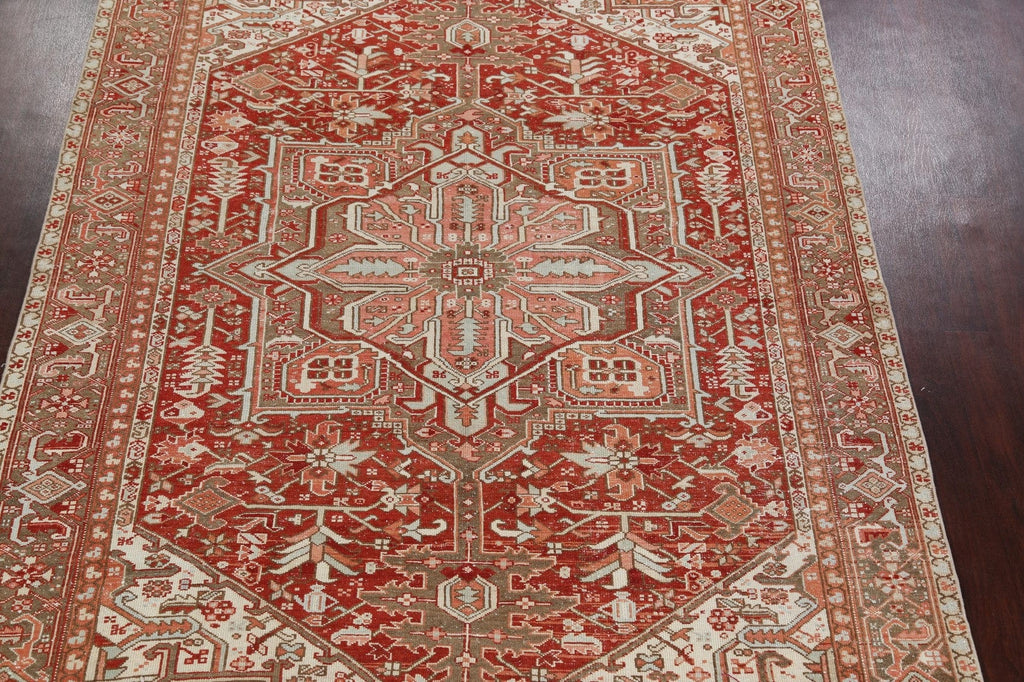 Antique Geometric Heriz Serapi Persian Area Rug 8x12