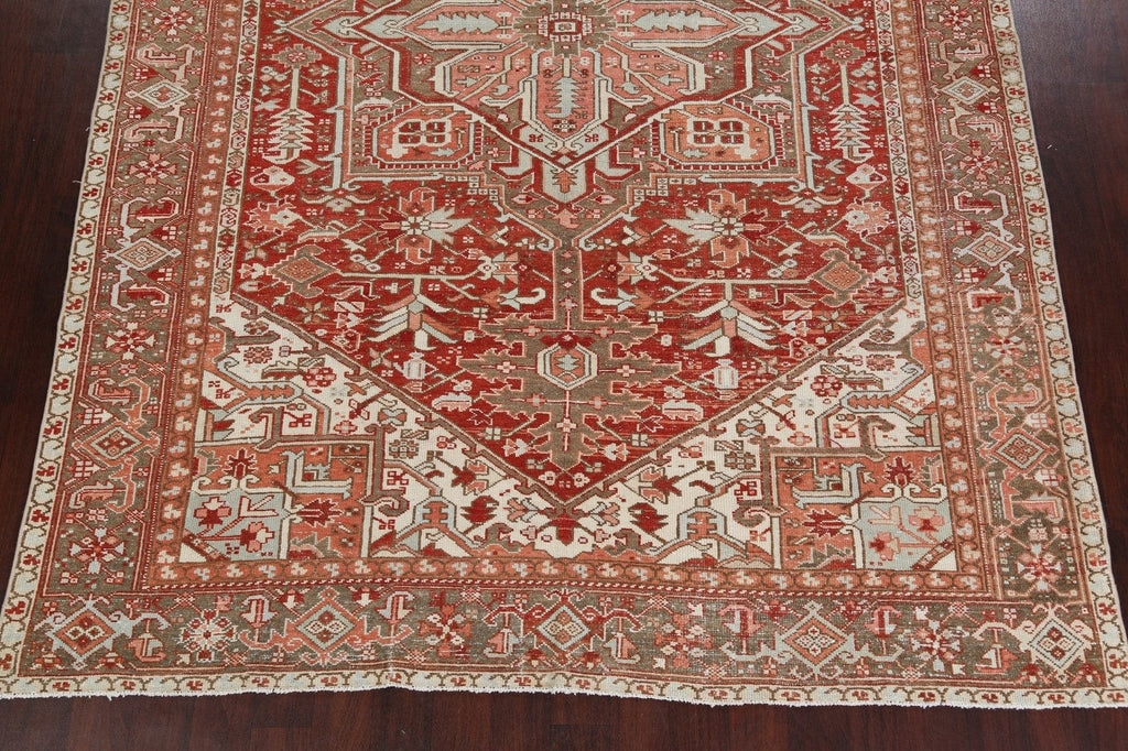 Antique Geometric Heriz Serapi Persian Area Rug 8x12