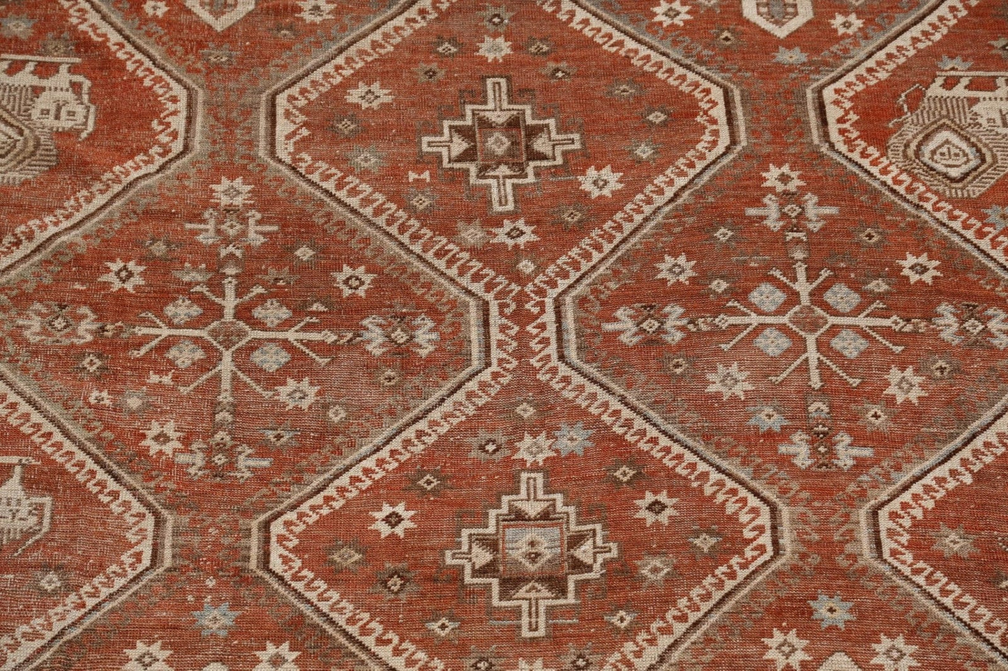 Pre-1900 Antique Vegetable Dye Qashqai Persian Rug 8x10