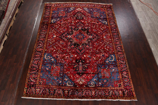 Geometric Red Heriz Serapi Persian Area Rug 9x12