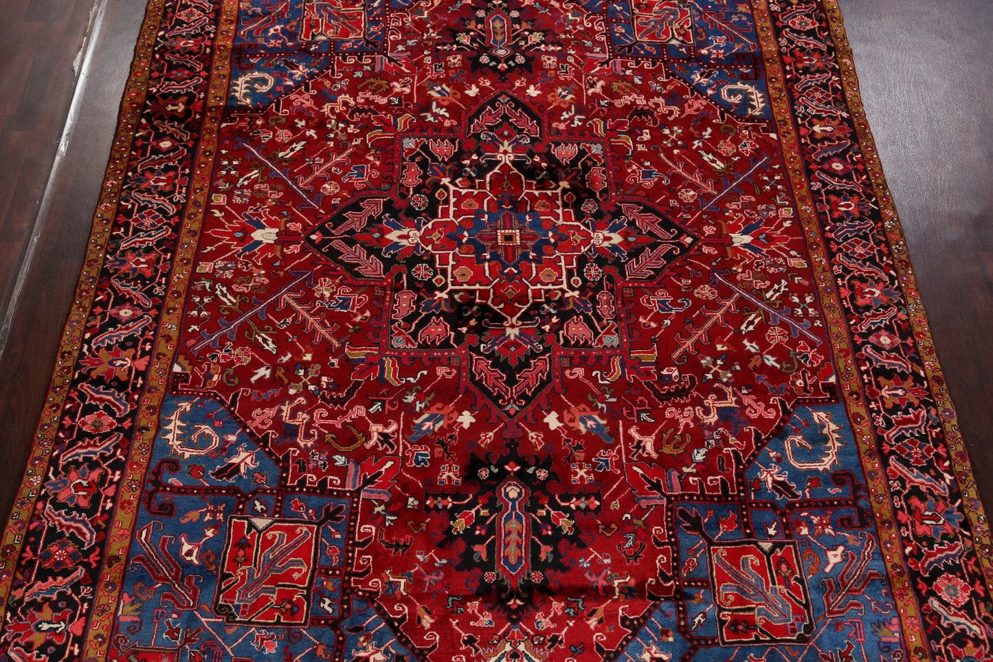 Geometric Red Heriz Serapi Persian Area Rug 9x12