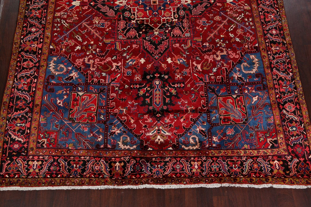 Geometric Red Heriz Serapi Persian Area Rug 9x12