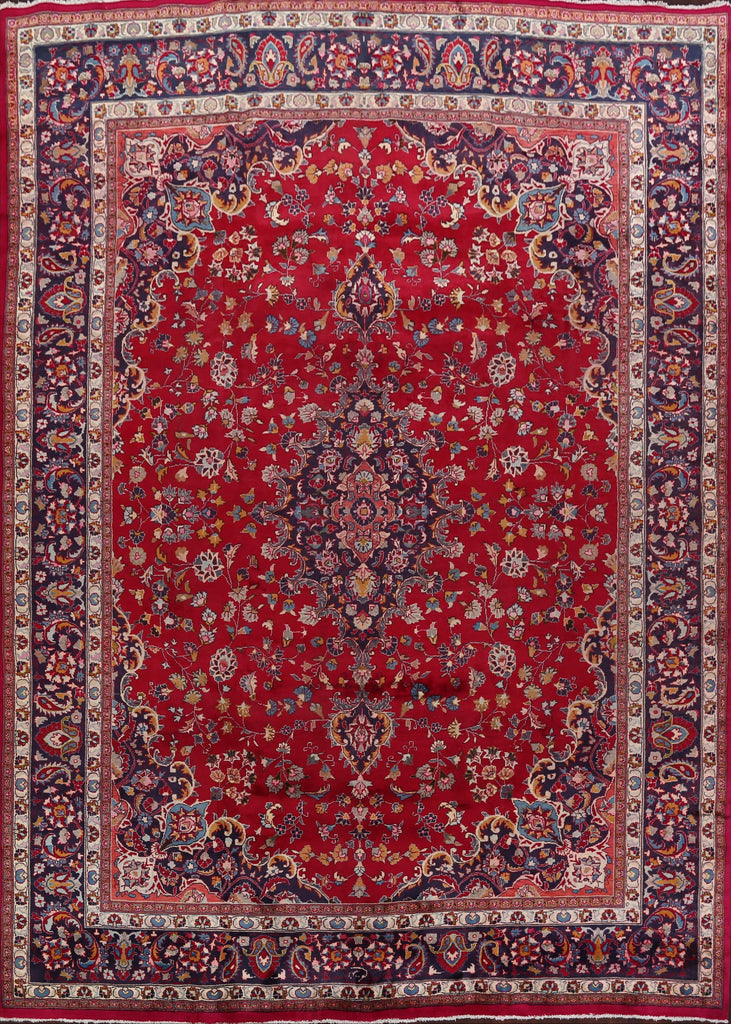 Vintage Floral Red Kashmar Persian Area Rug 10x13