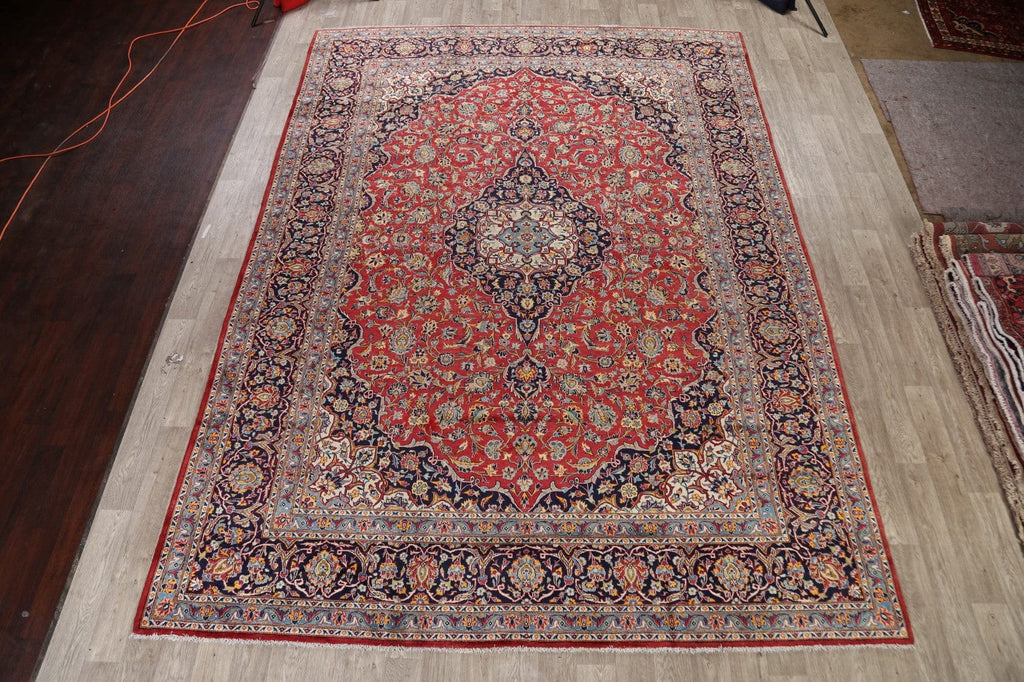 Vintage Floral Kashan Persian Area Rug 10x13