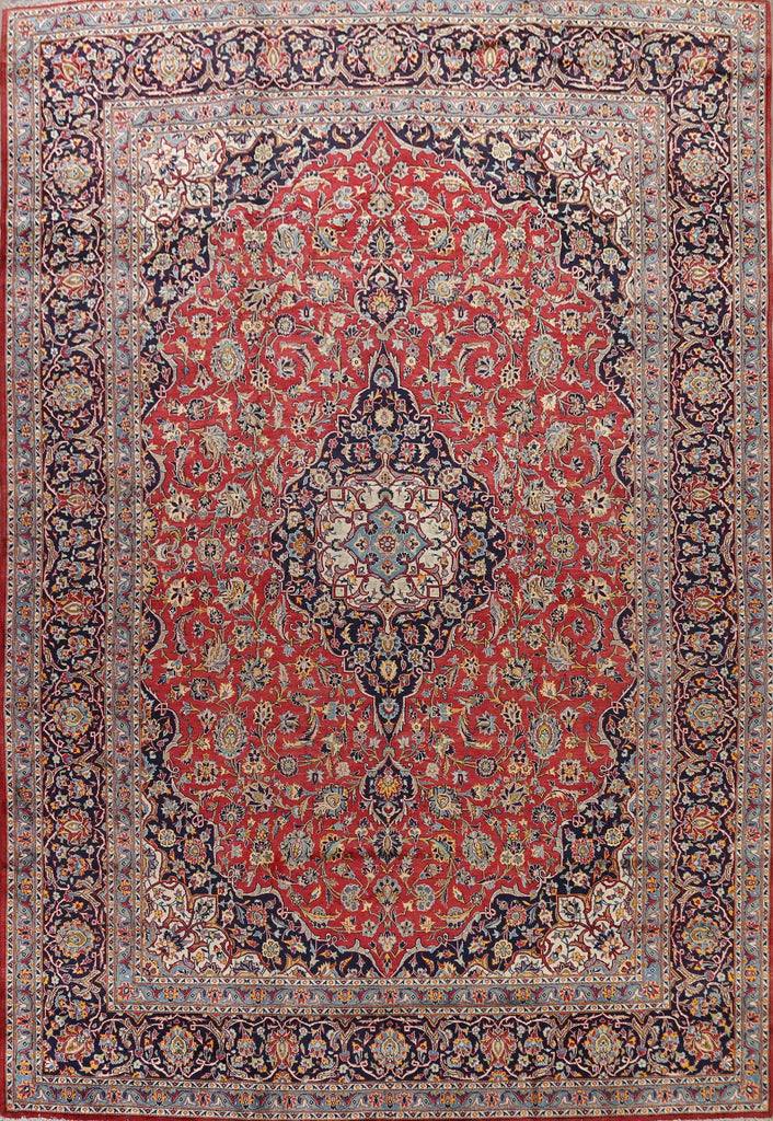 Vintage Floral Kashan Persian Area Rug 10x13