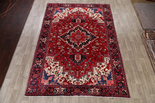 Geometric Red Heriz Persian Area Rug 8x12