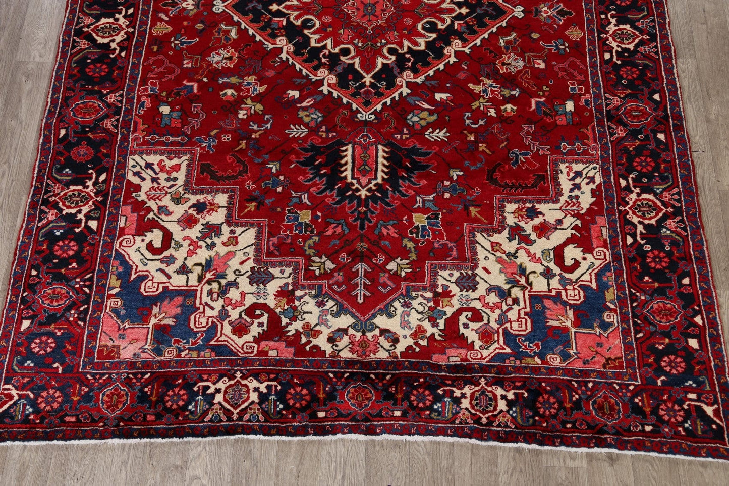 Geometric Red Heriz Persian Area Rug 8x12