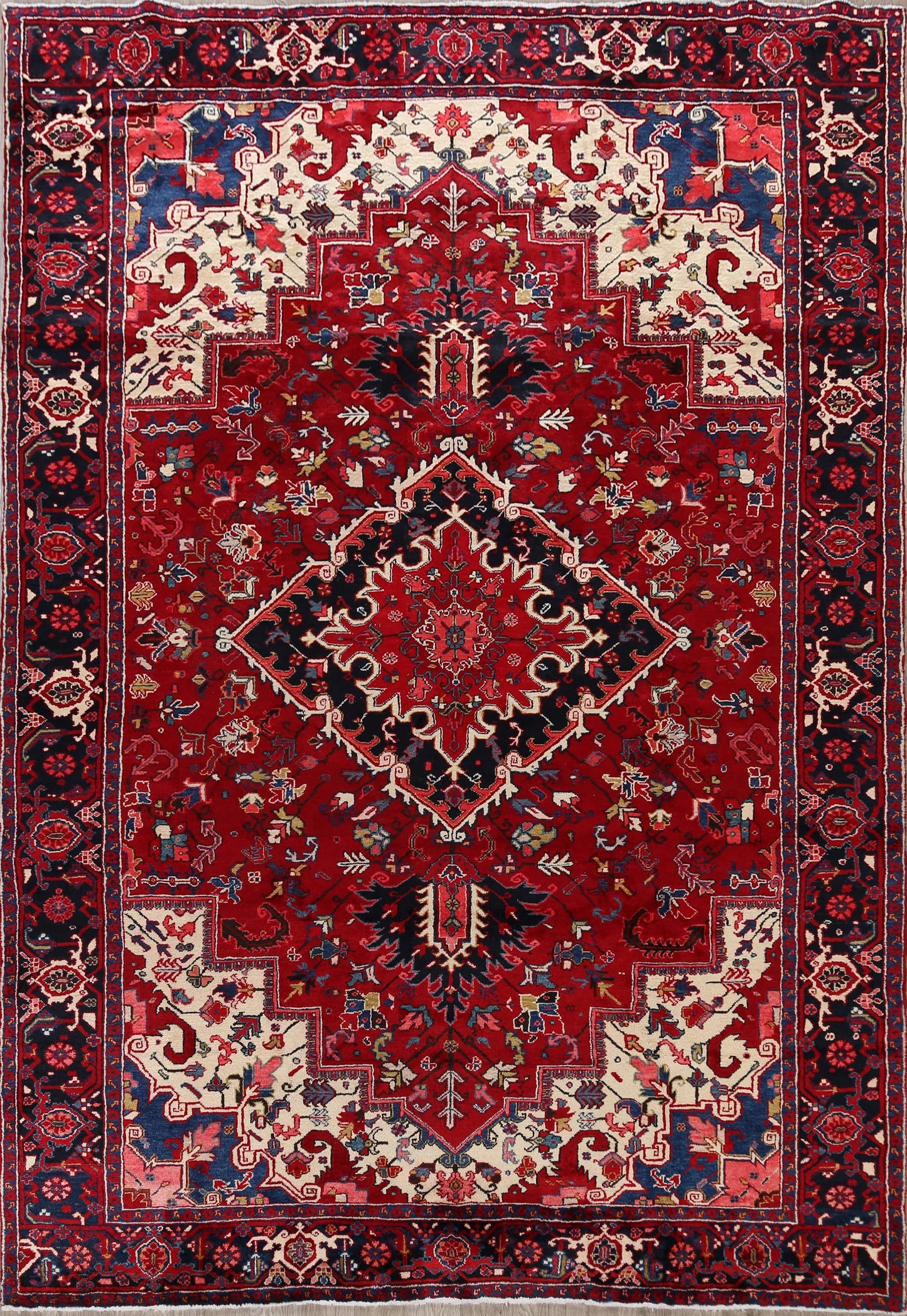 Geometric Red Heriz Persian Area Rug 8x12