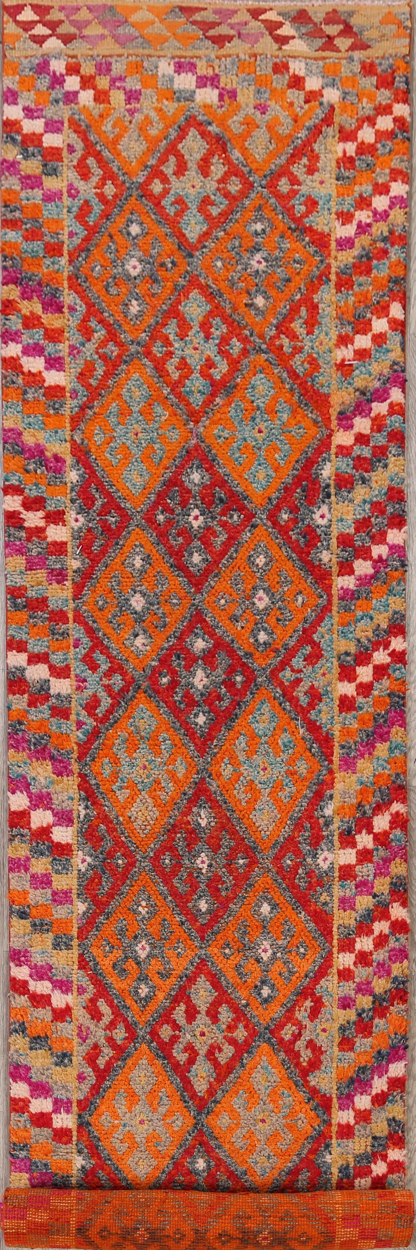 Geometric Moroccan Oriental Runner Rug 3x13