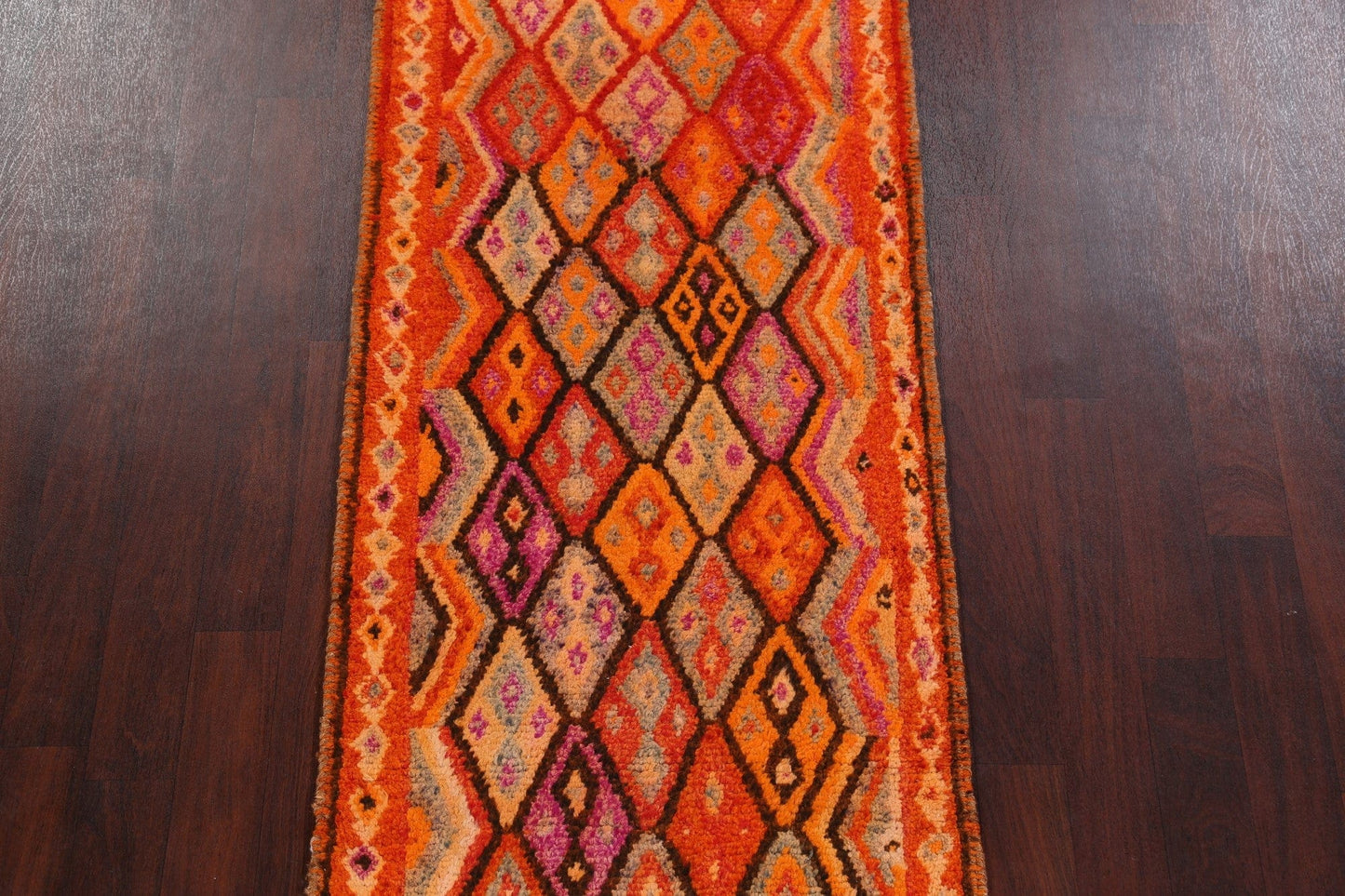 Vintage Geometric Moraccan Runner Rug 3x13