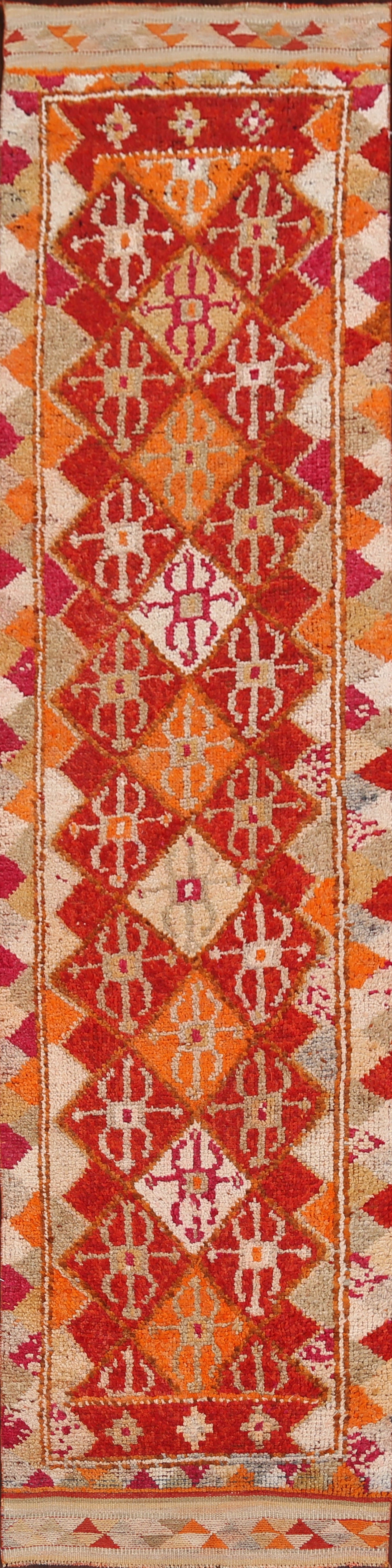 Geometric Moroccan Oriental Runner Rug 3x11