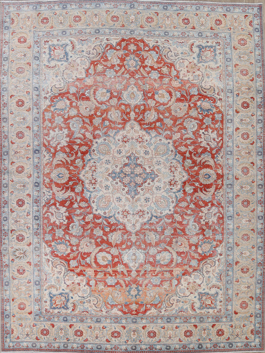 Antique Floral Tabriz Persian Area Rug 10x13