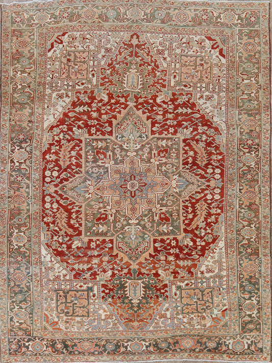 Geometric Heriz Persian Area Rug 8x11