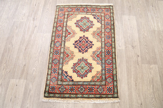 Geometric Ivory Super Kazak Oriental Area Rug 2x3