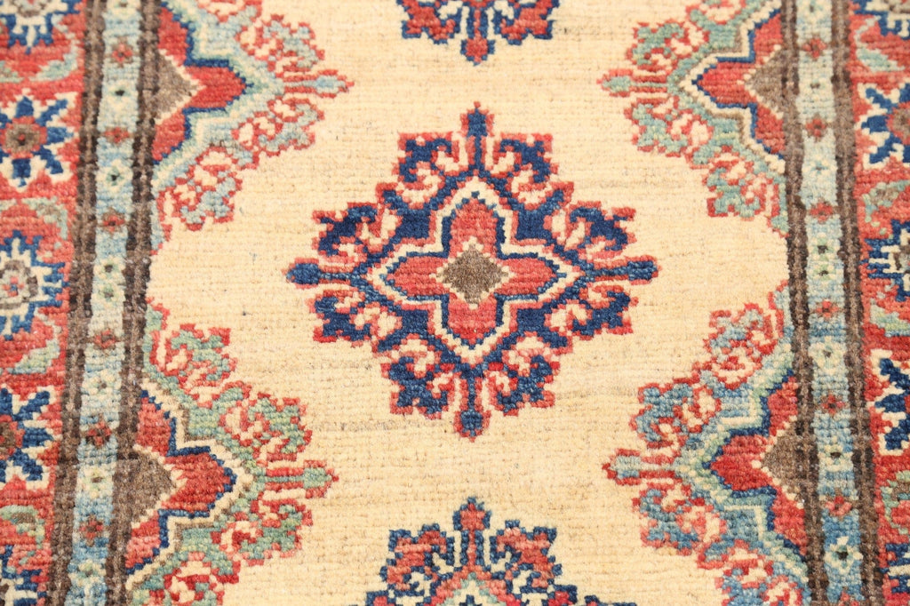 Geometric Ivory Super Kazak Oriental Area Rug 2x3