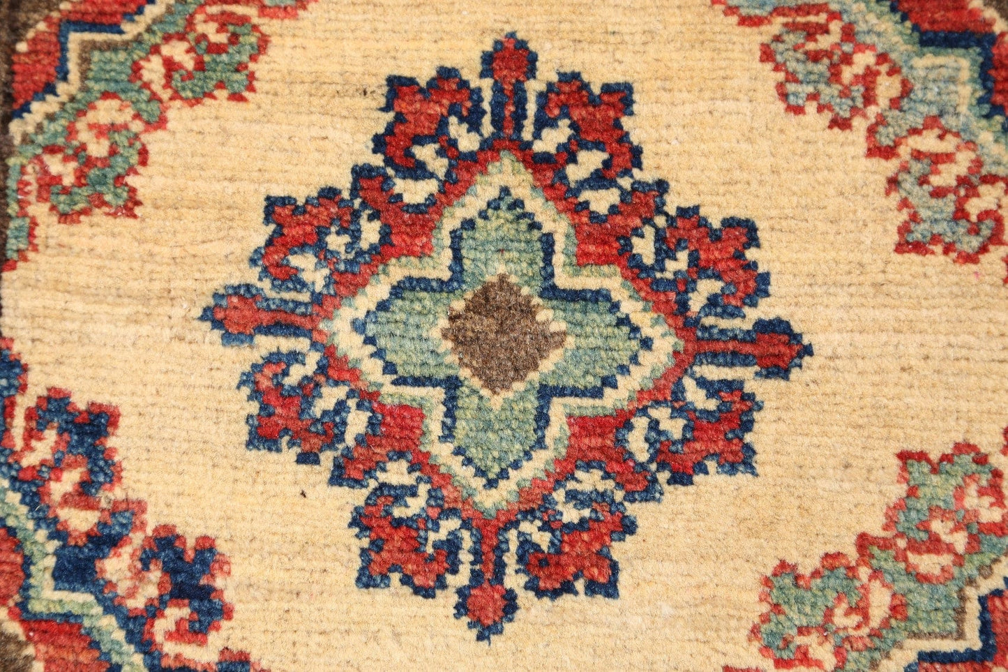 Geometric Ivory Super Kazak Oriental Area Rug 2x3