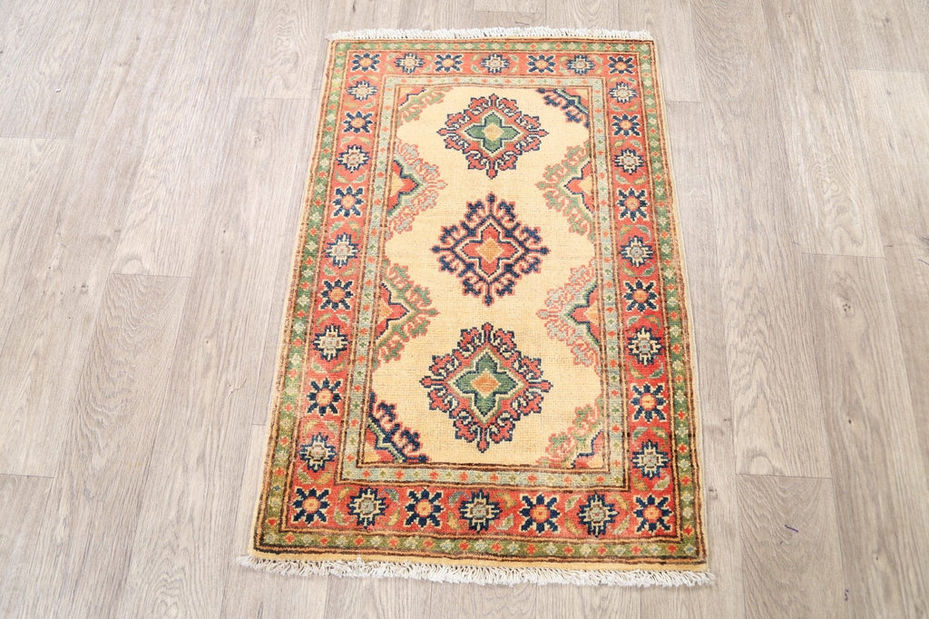 Geometric Ivory 2x3 Super Kazak Oriental Area Rug