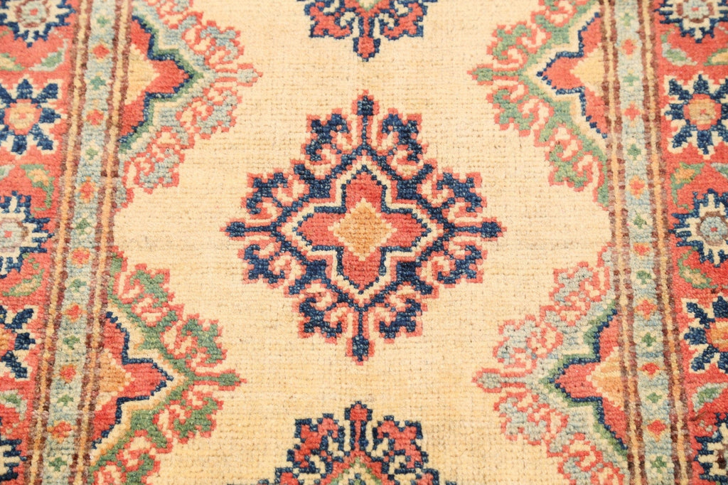 Geometric Ivory 2x3 Super Kazak Oriental Area Rug