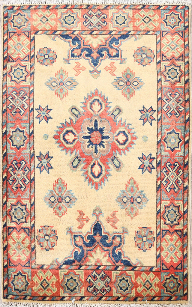 Floral Ivory Super Kazak Oriental Area Rug 2x3