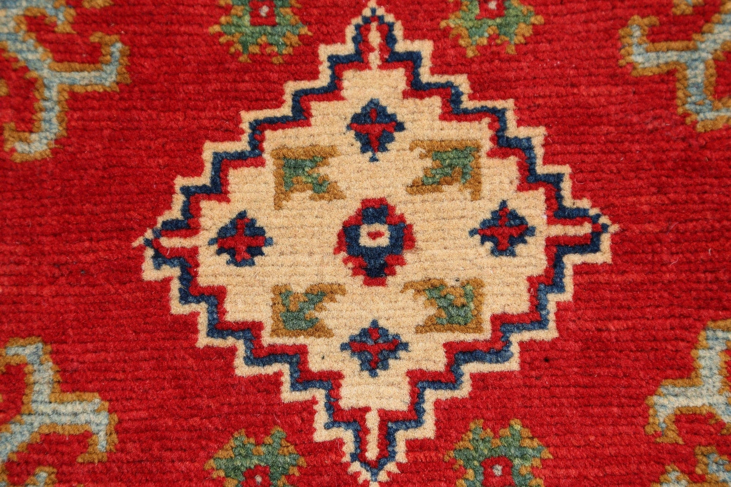 Geometric Red Super Kazak Oriental Area Rug 2x3