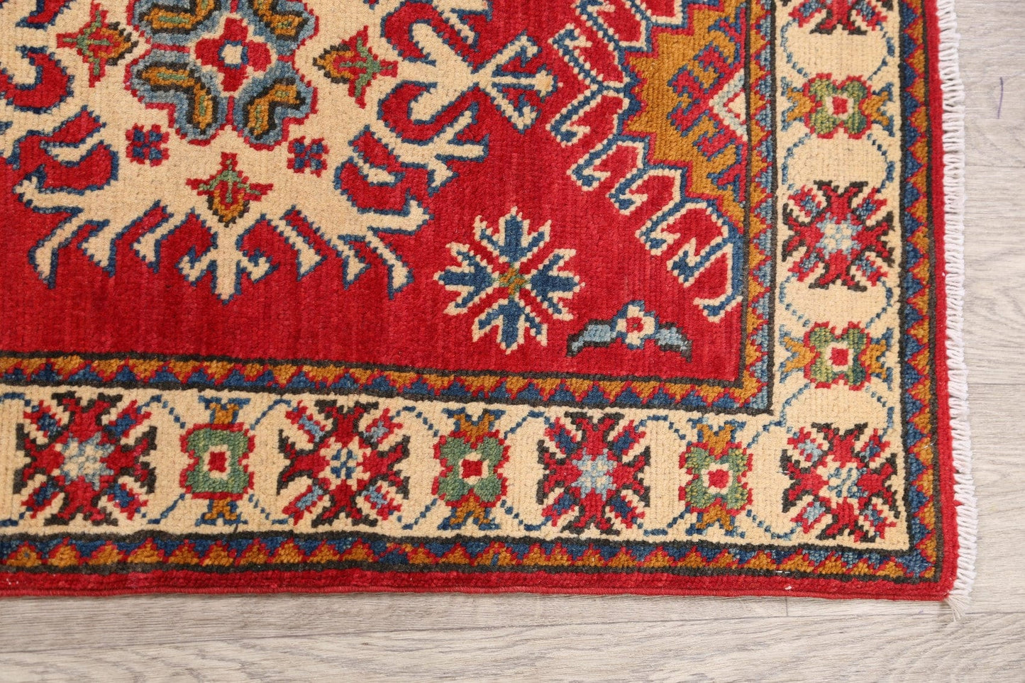 Geometric Red Super Kazak Oriental Area Rug 2x3