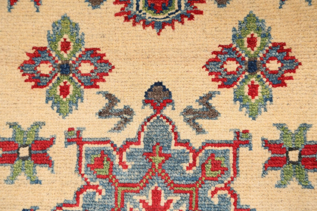 Geometric Ivory Super Kazak Oriental Area Rug 2x3