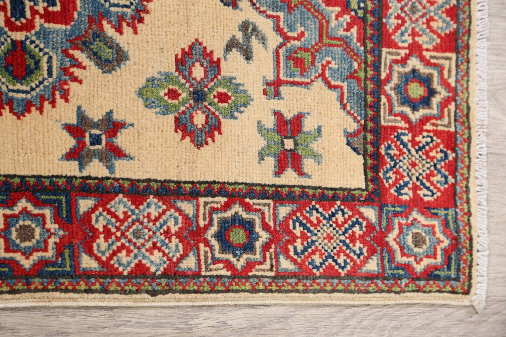 Geometric Ivory Super Kazak Oriental Area Rug 2x3