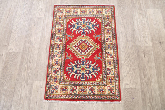 Geometric Red Super Kazak Oriental Area Rug 2x3